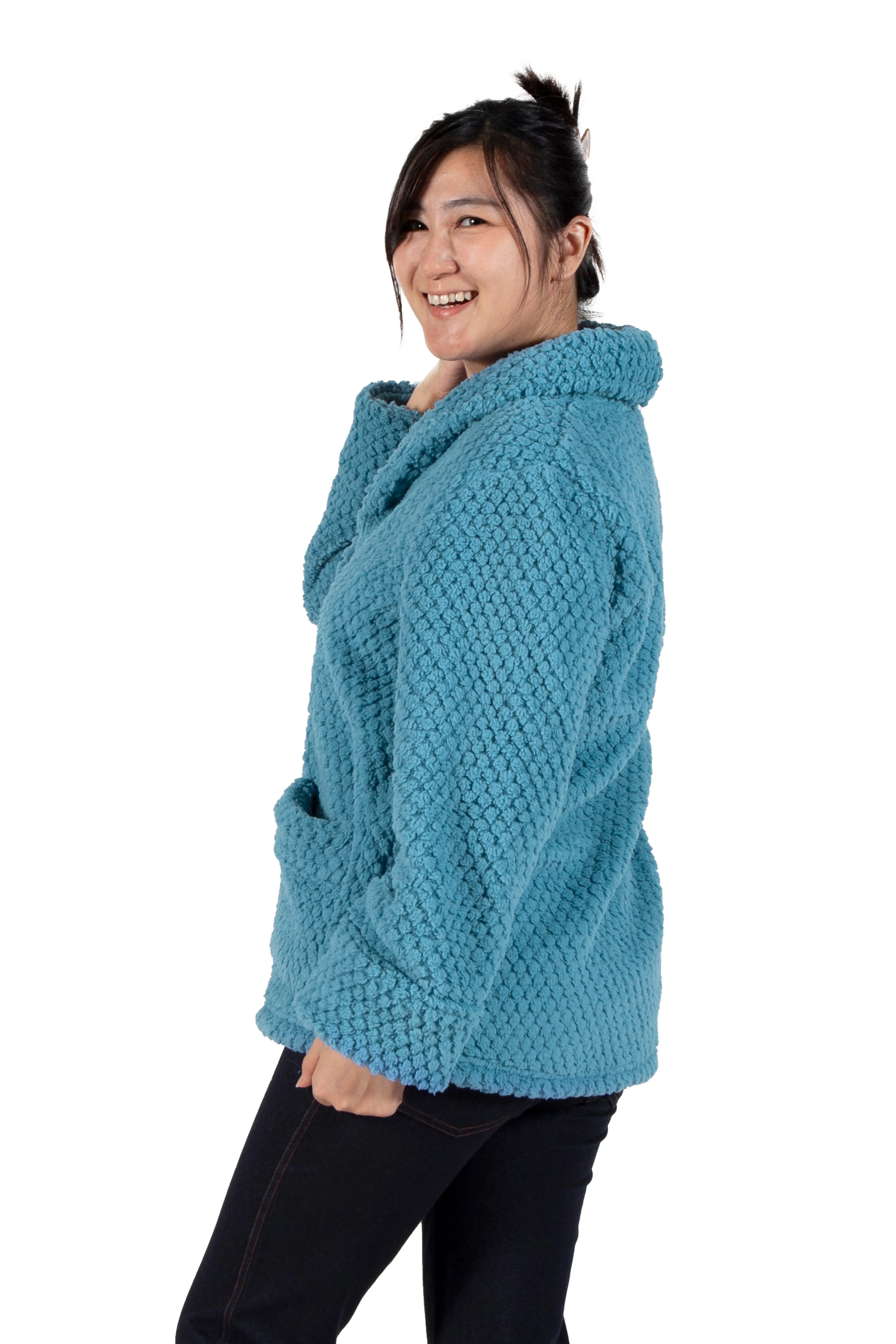 La Cera Honeycomb Fleece Bed Jacket