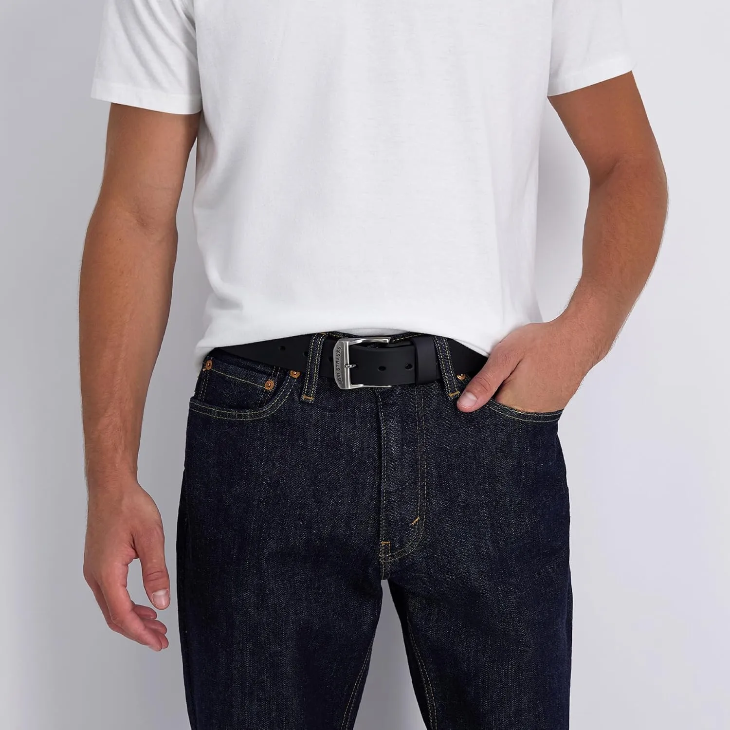 Levis Mens Casual Everyday Leather Jean Belt