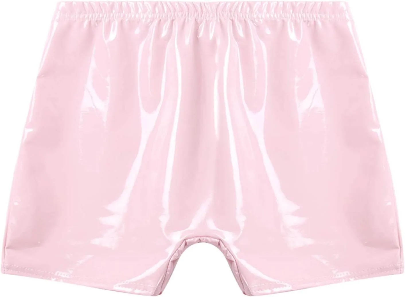 Linjinx Men's PVC Sexy Leather Lingerie Short Pants Latex Shaping Sheath Boxer Briefs Underpants
