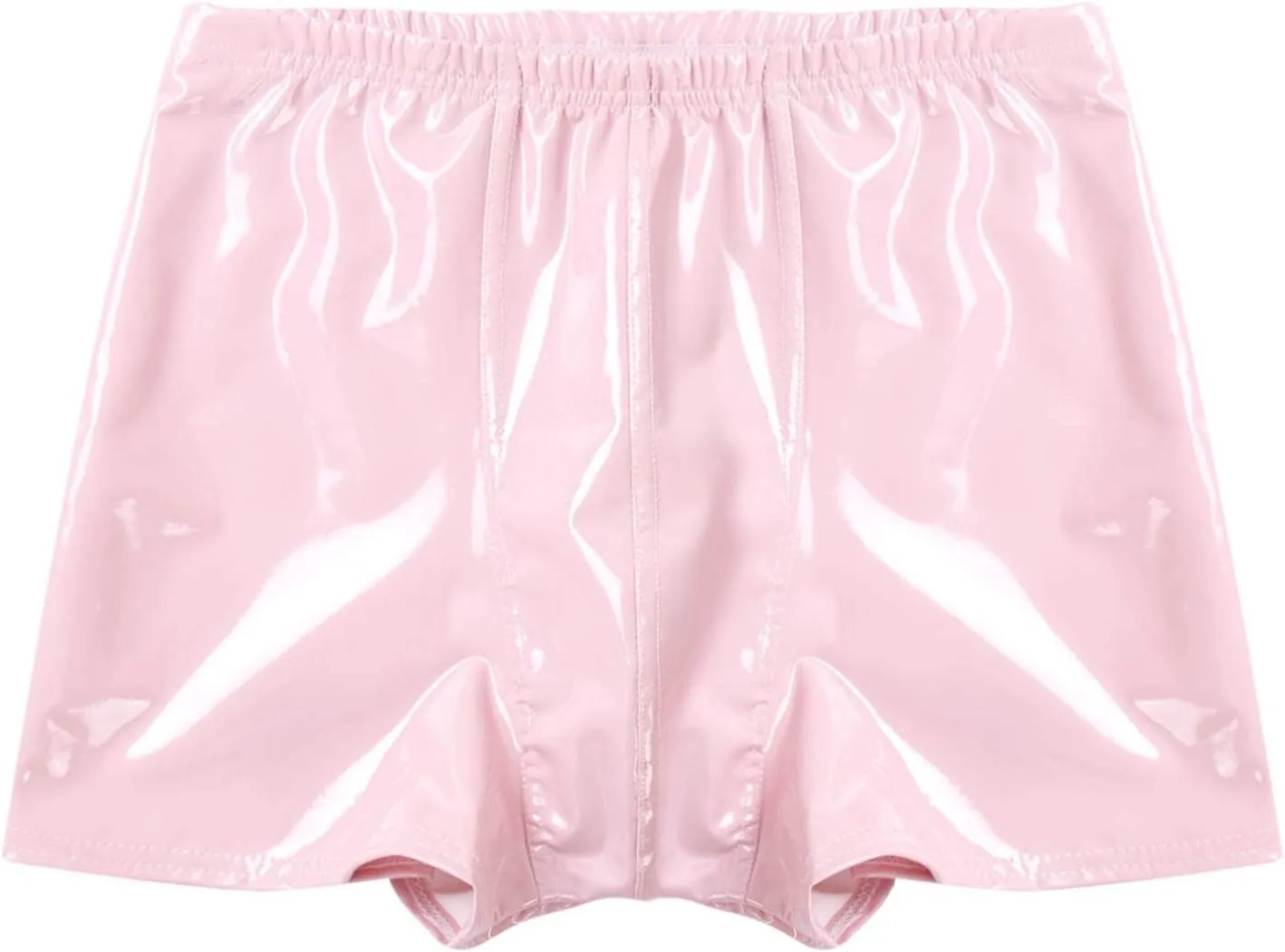 Linjinx Men's PVC Sexy Leather Lingerie Short Pants Latex Shaping Sheath Boxer Briefs Underpants