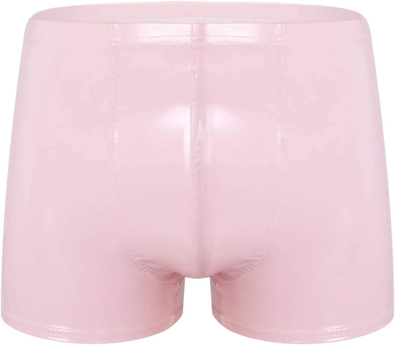 Linjinx Men's PVC Sexy Leather Lingerie Short Pants Latex Shaping Sheath Boxer Briefs Underpants