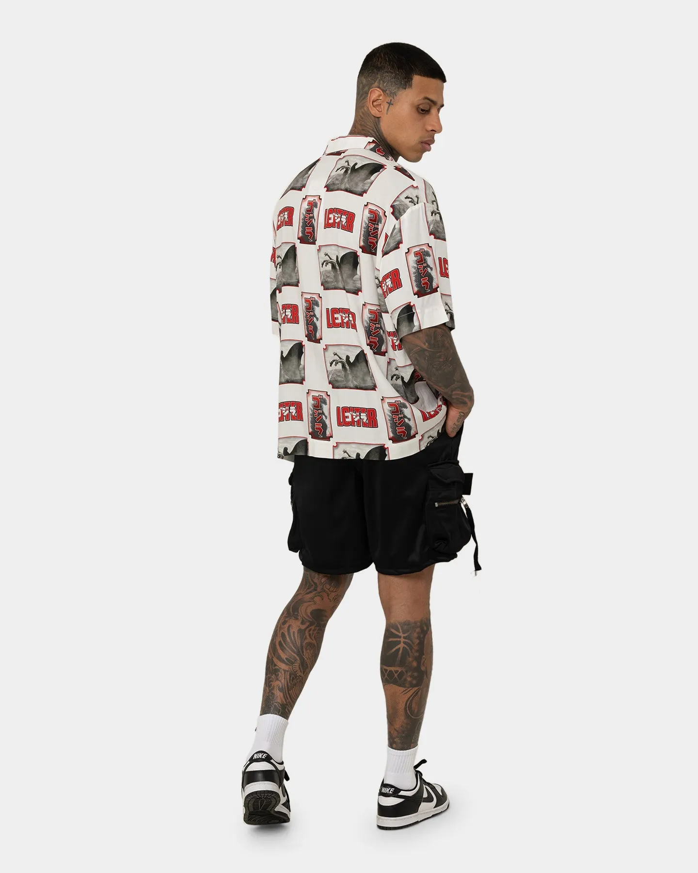 Loiter X Godzilla Godzilla Button Up Shirt White