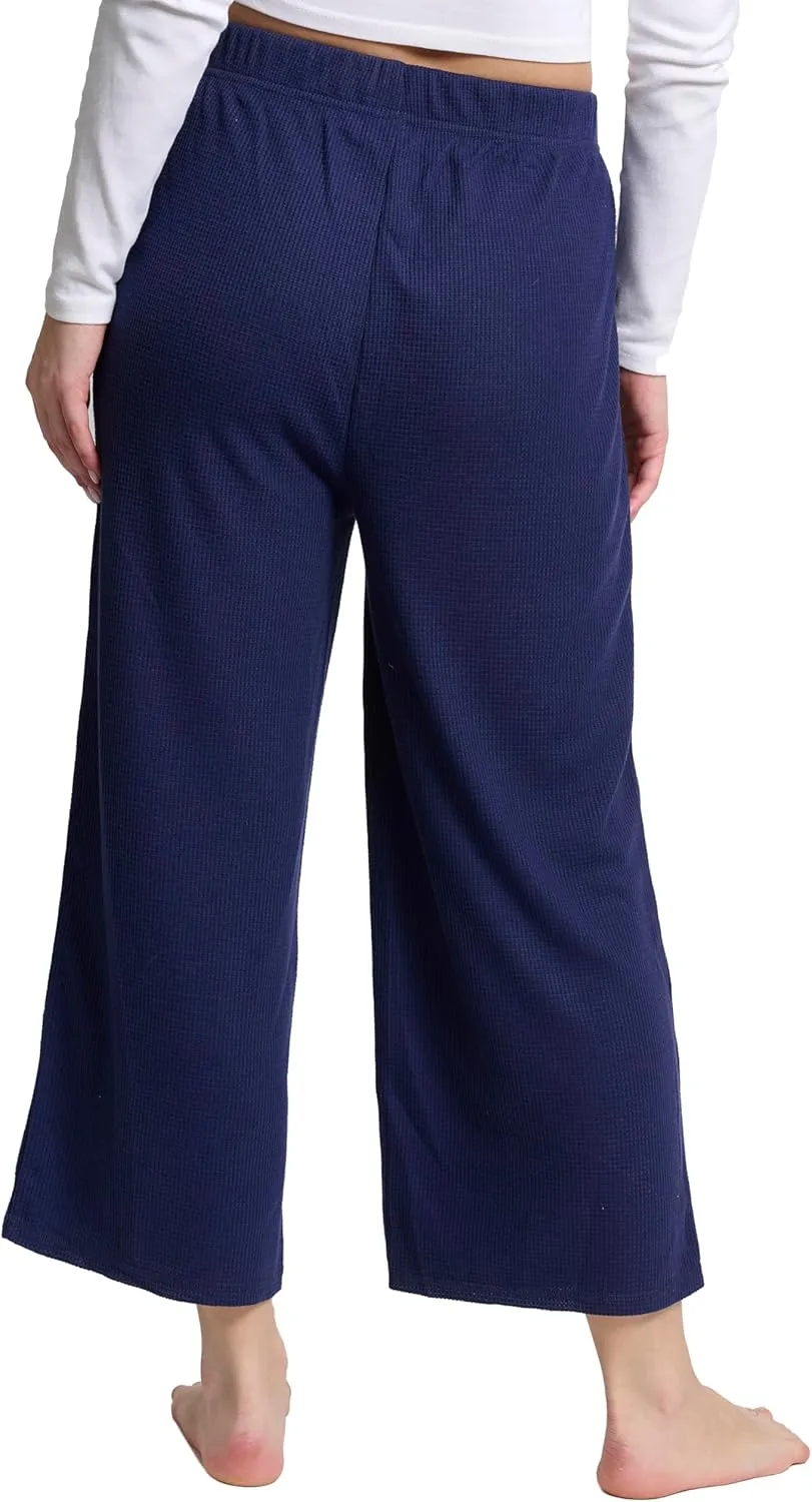 Mad Dog Lounge Women's Pajama Pants, Wide-Leg Cropped Capris, Casual Night Sleep Summer PJ Bottoms for Ladies