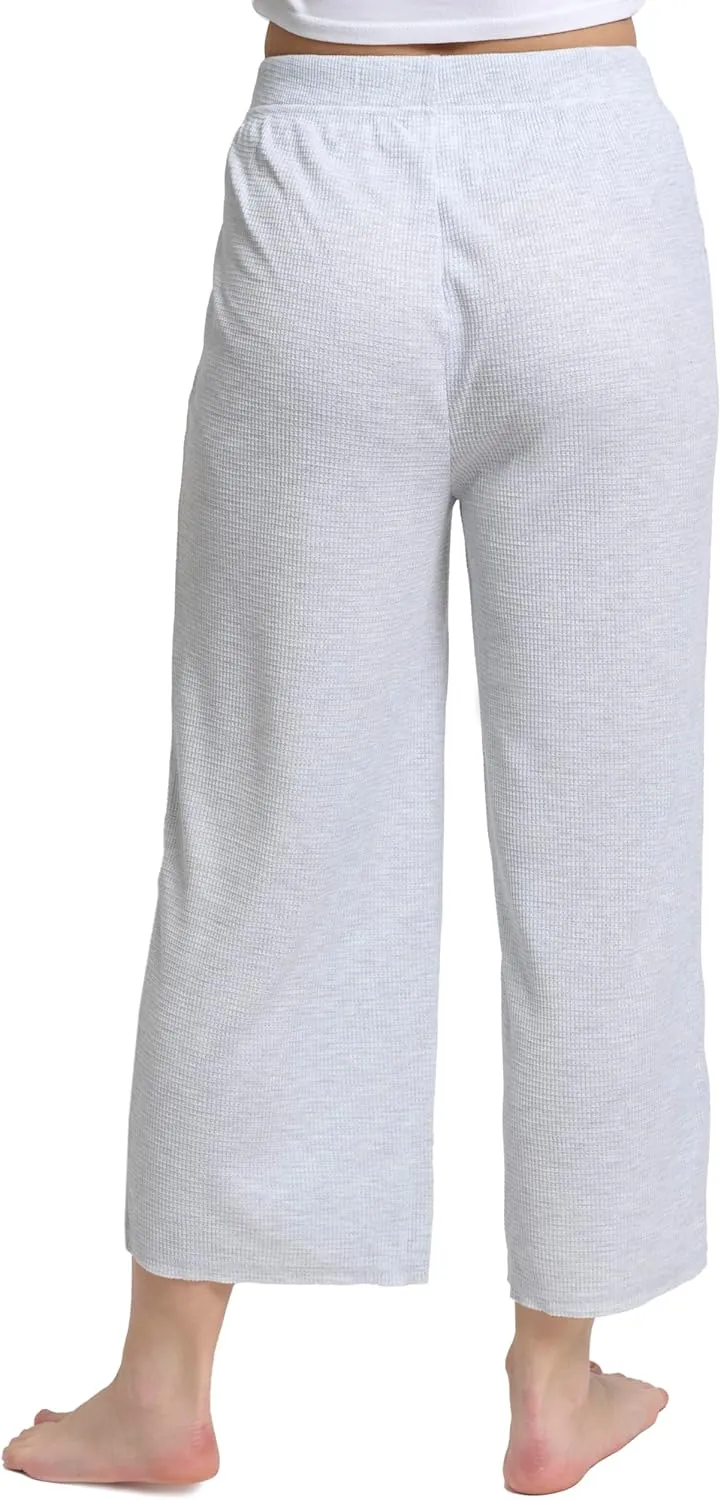 Mad Dog Lounge Women's Pajama Pants, Wide-Leg Cropped Capris, Casual Night Sleep Summer PJ Bottoms for Ladies