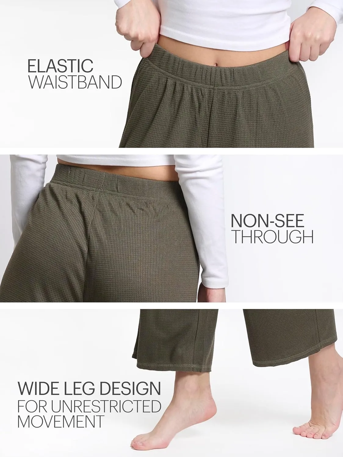 Mad Dog Lounge Women's Pajama Pants, Wide-Leg Cropped Capris, Casual Night Sleep Summer PJ Bottoms for Ladies