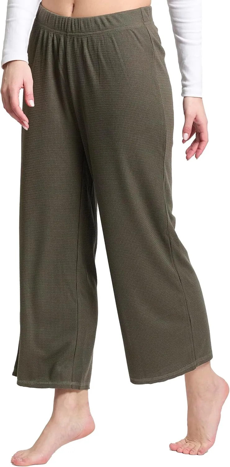 Mad Dog Lounge Women's Pajama Pants, Wide-Leg Cropped Capris, Casual Night Sleep Summer PJ Bottoms for Ladies