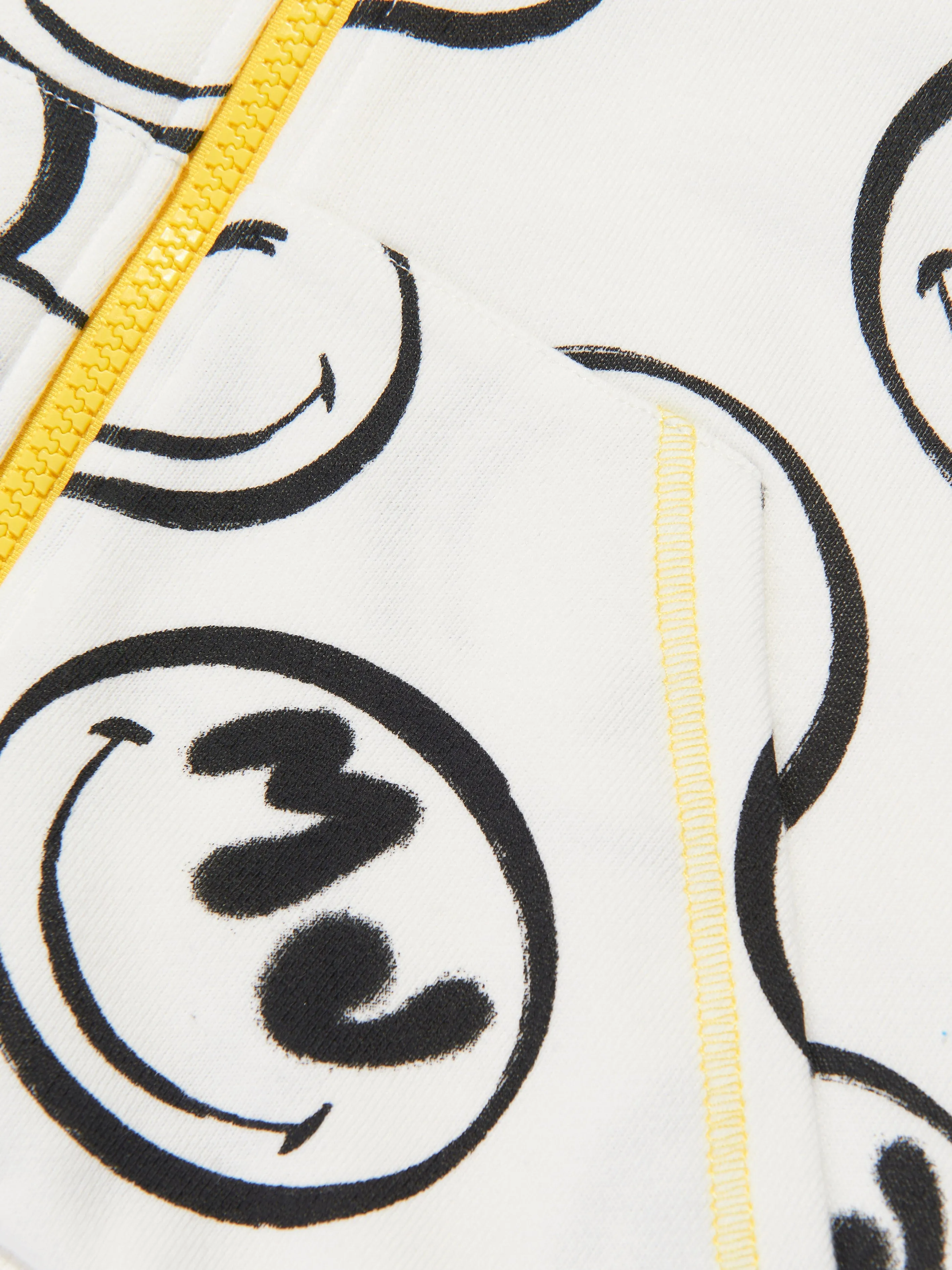MARC JACOBS Boys Smiley Zip Up Top in Ivory