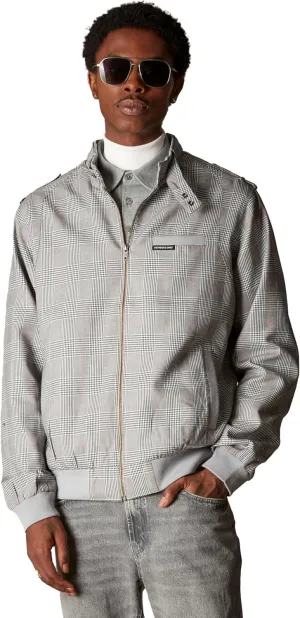 Members Only Men's Glen Plaid Iconic Jacket (Grey Print)