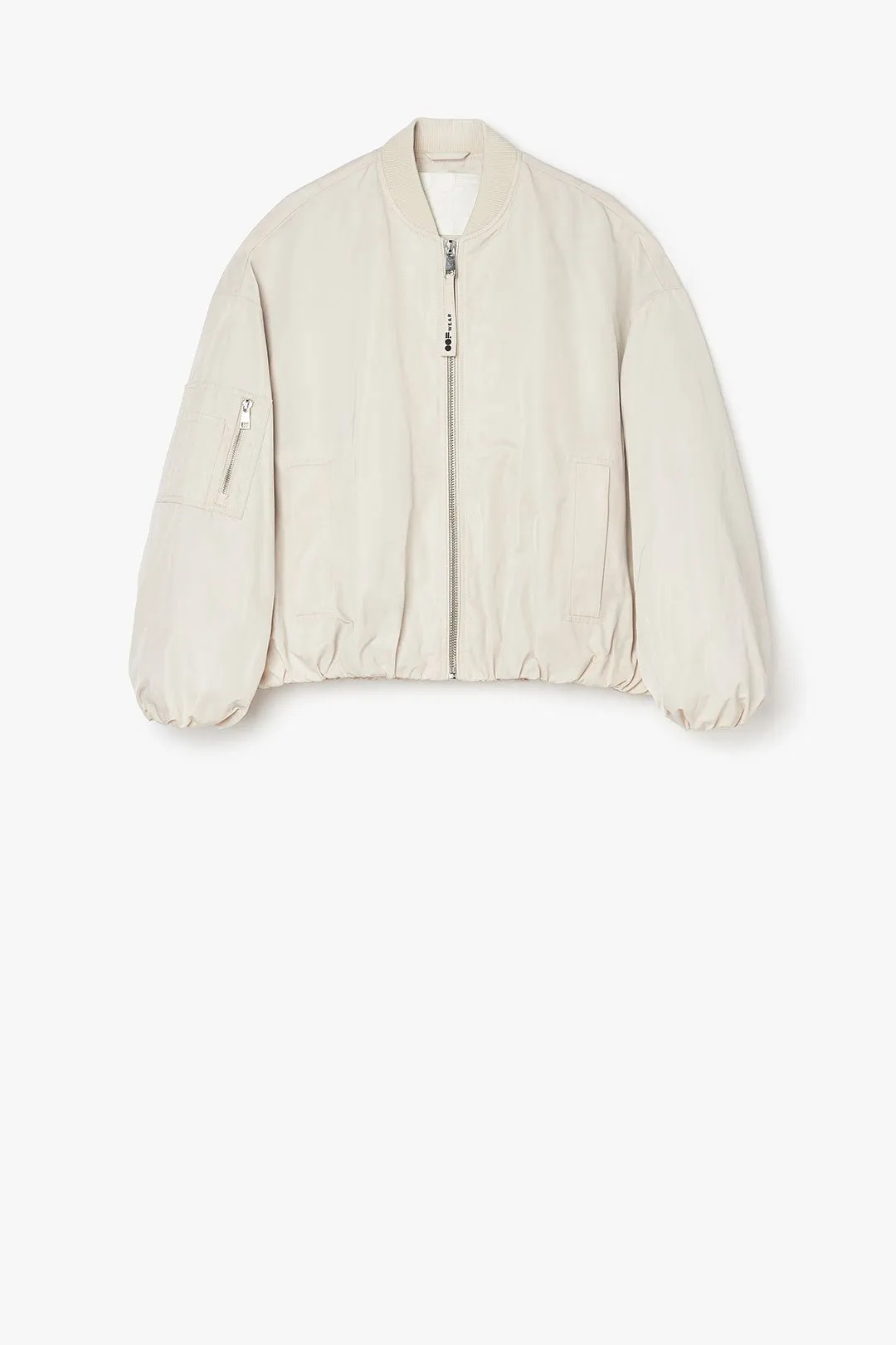 Memory Nylon Bomber Jacket - Panna