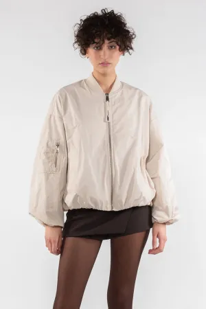 Memory Nylon Bomber Jacket - Panna