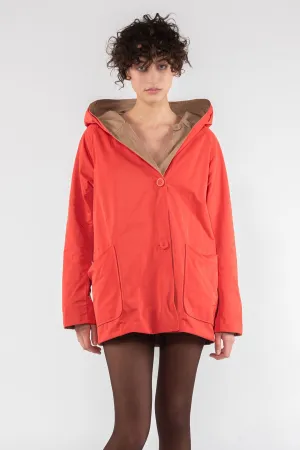 Memory Nylon Reversible Hooded Jacket - Flame