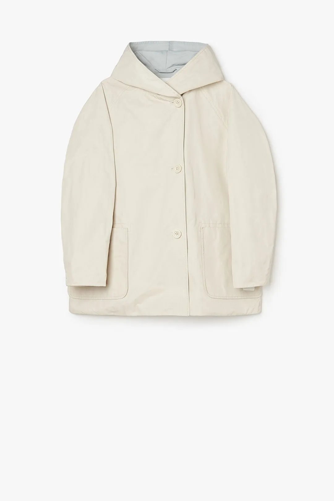 Memory Nylon Reversible Hooded Jacket - Panna