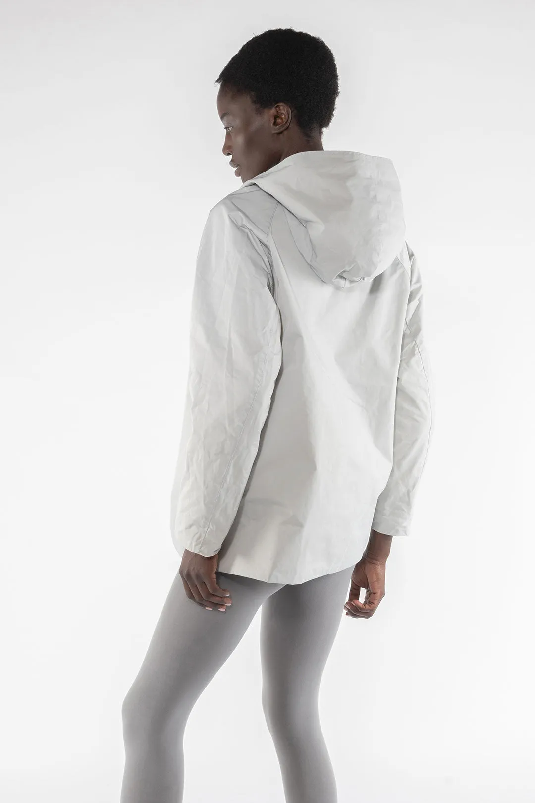 Memory Nylon Reversible Hooded Jacket - Panna