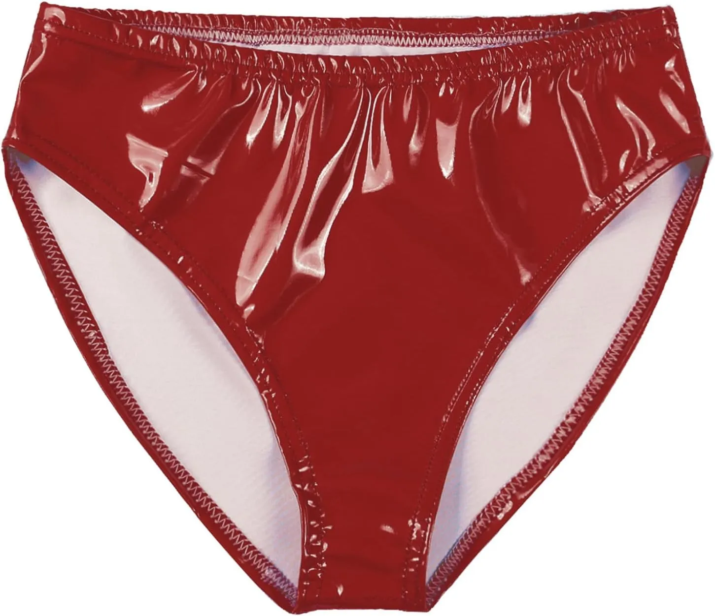 Men Leather Briefs Underwear Low Rise Pouch Swim Trunks Shiny Metallic Underpant Clubwear