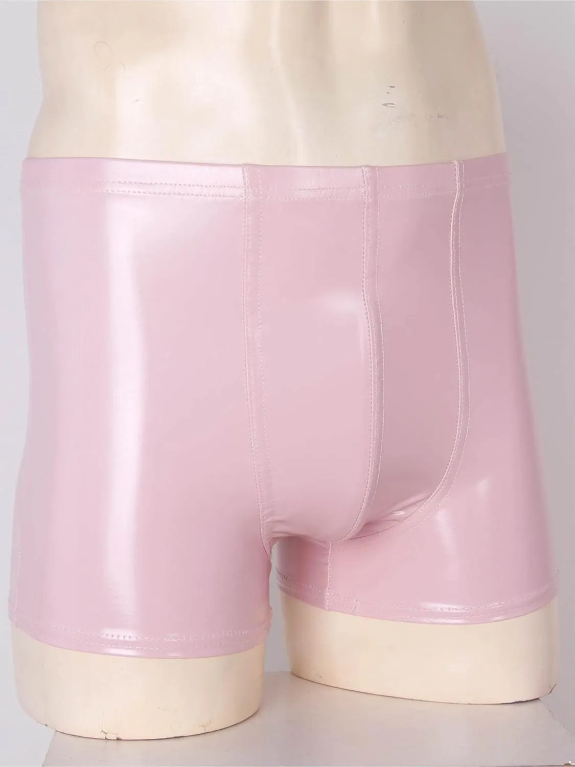 Men's Faux Leather Low Rise Pouch Trunks Shorts Underwear Hot Pants Bikini Briefs