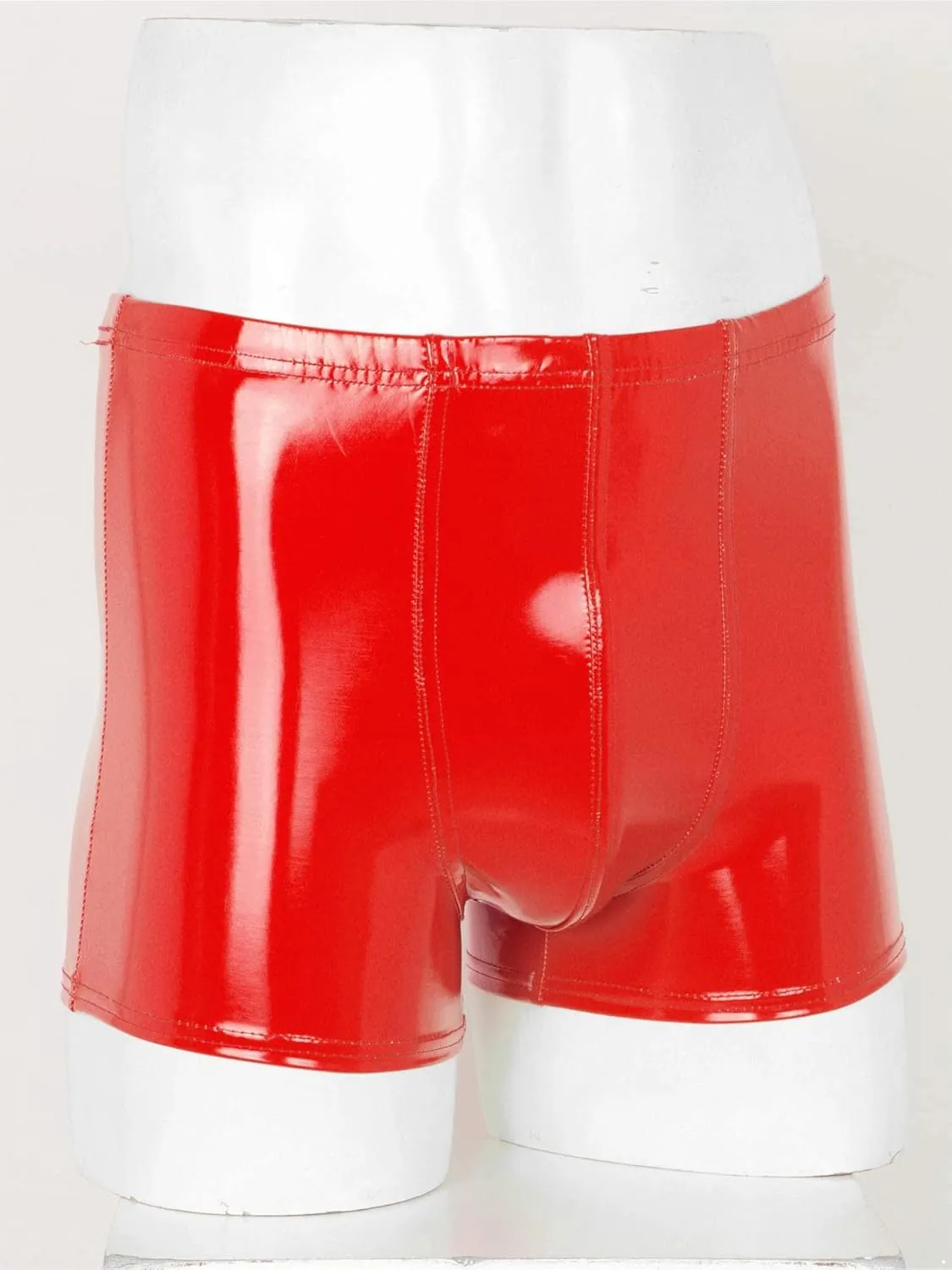 Men's Faux Leather Low Rise Pouch Trunks Shorts Underwear Hot Pants Bikini Briefs