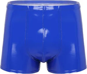 Men's Faux Leather Low Rise Pouch Trunks Shorts Underwear Hot Pants Bikini Briefs