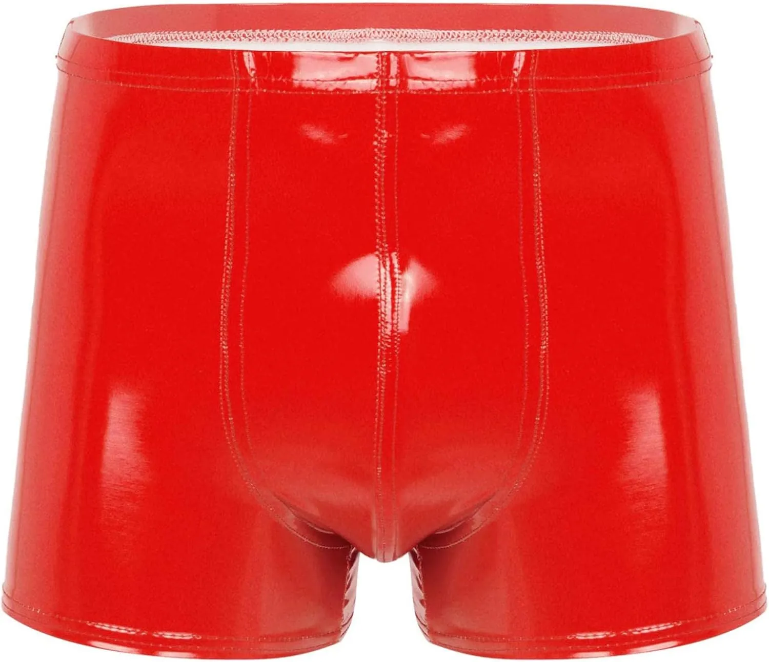 Men's Faux Leather Low Rise Pouch Trunks Shorts Underwear Hot Pants Bikini Briefs