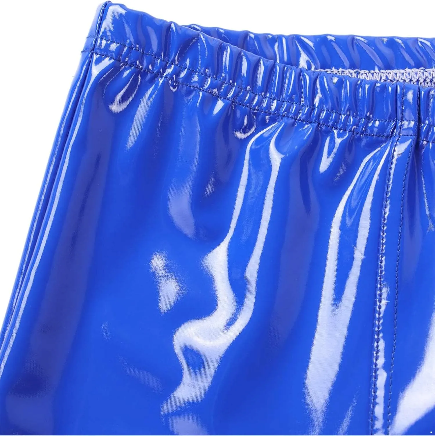Men's Faux Leather Low Rise Pouch Trunks Shorts Underwear Hot Pants Bikini Briefs