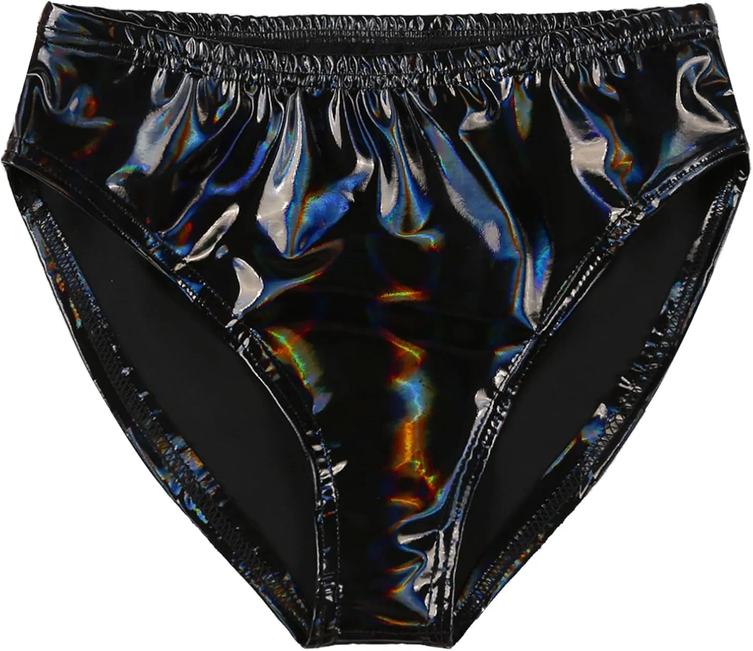 Mens Latex Lingerie Underwear Patent Leather Underpants Low Waist Sexy Bikini Briefs
