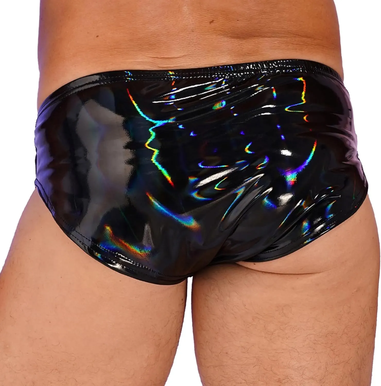 Mens Latex Lingerie Underwear Patent Leather Underpants Low Waist Sexy Bikini Briefs