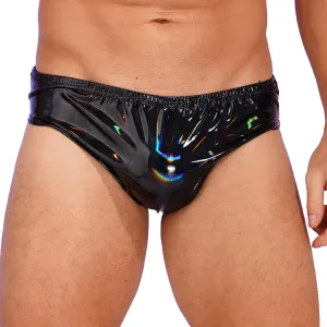 Mens Latex Lingerie Underwear Patent Leather Underpants Low Waist Sexy Bikini Briefs