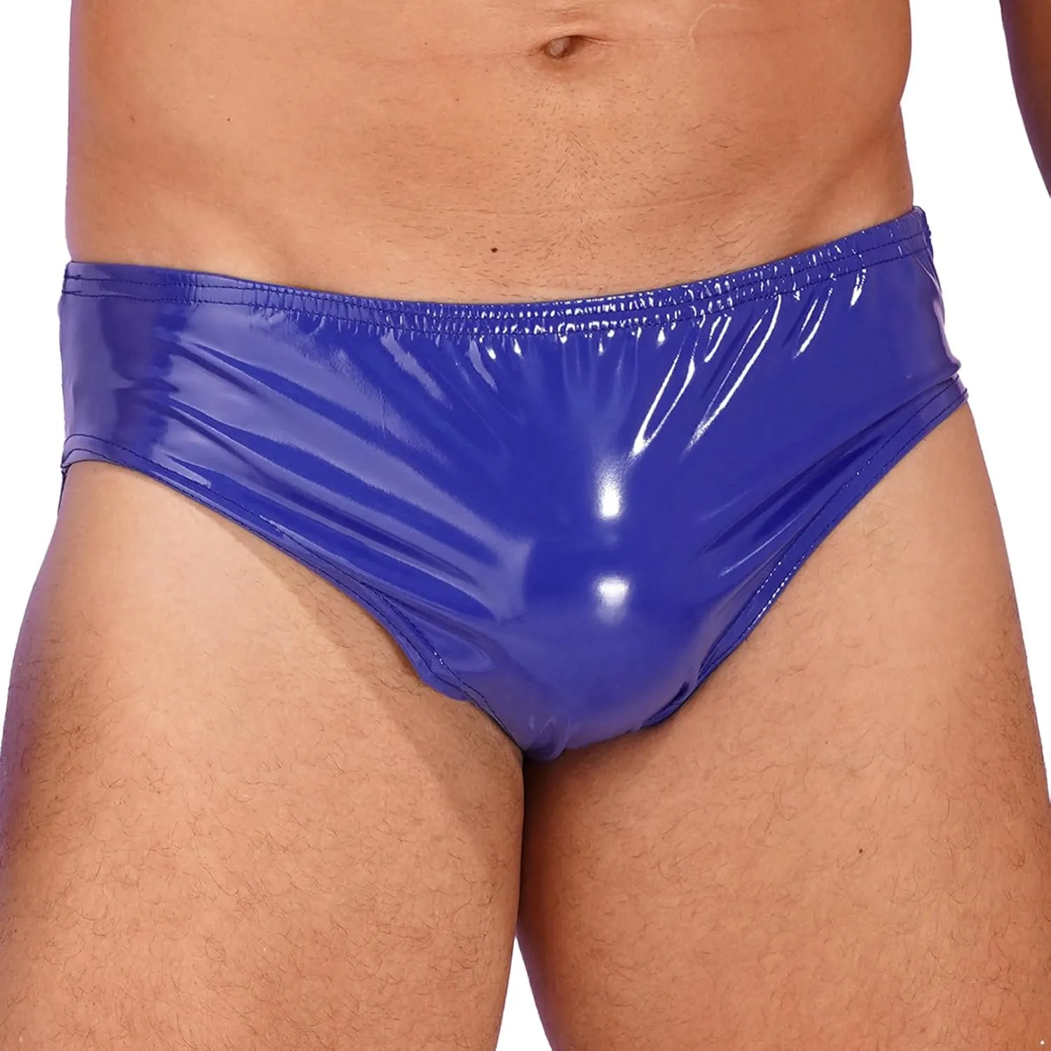 Mens Latex Lingerie Underwear Patent Leather Underpants Low Waist Sexy Bikini Briefs