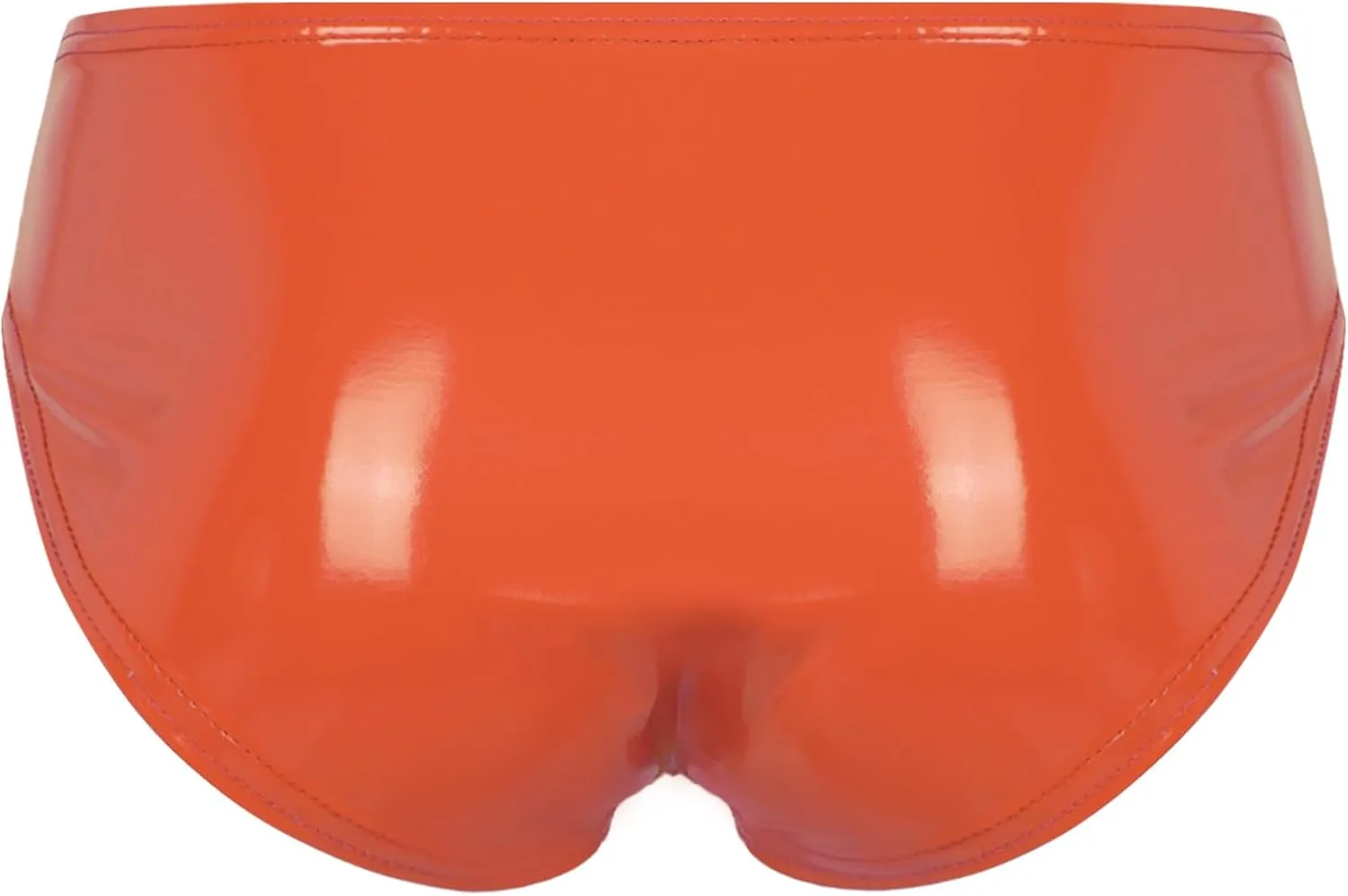 Men's Leather Boxer Briefs Thong Metallic Shiny Bulge Pouch Underwear Latex Hot Pants Clubwear
