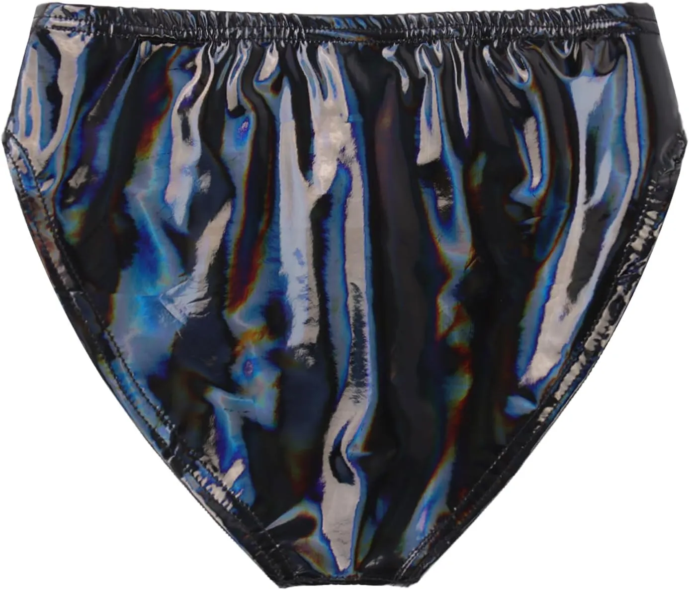 Men's Leather Boxer Briefs Thong Metallic Shiny Bulge Pouch Underwear Latex Hot Pants Clubwear