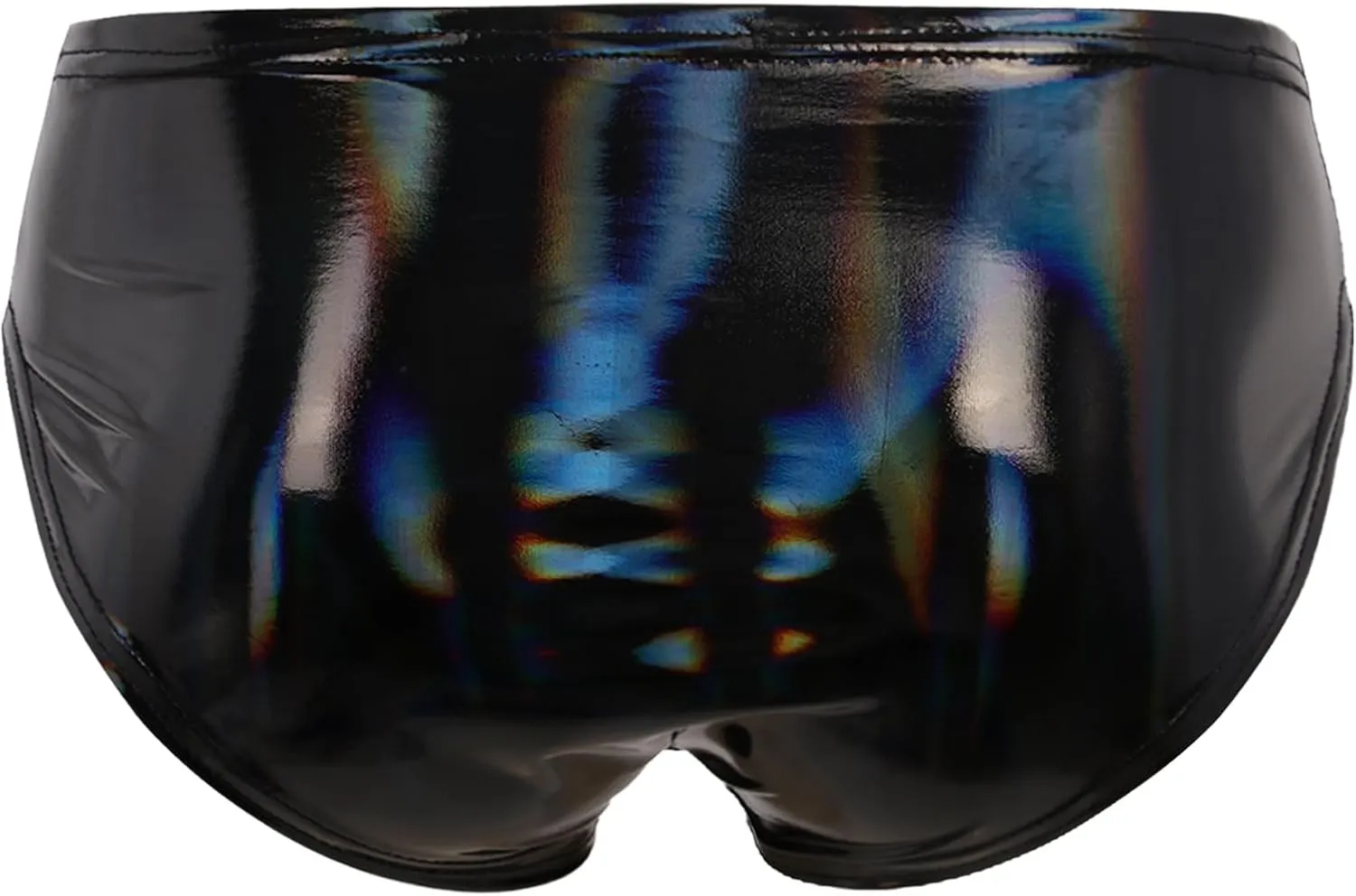 Men's Leather Boxer Briefs Thong Metallic Shiny Bulge Pouch Underwear Latex Hot Pants Clubwear
