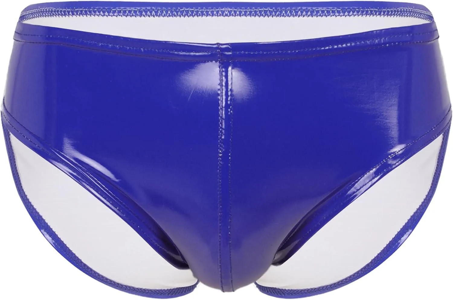Men's Leather Boxer Briefs Thong Metallic Shiny Bulge Pouch Underwear Latex Hot Pants Clubwear
