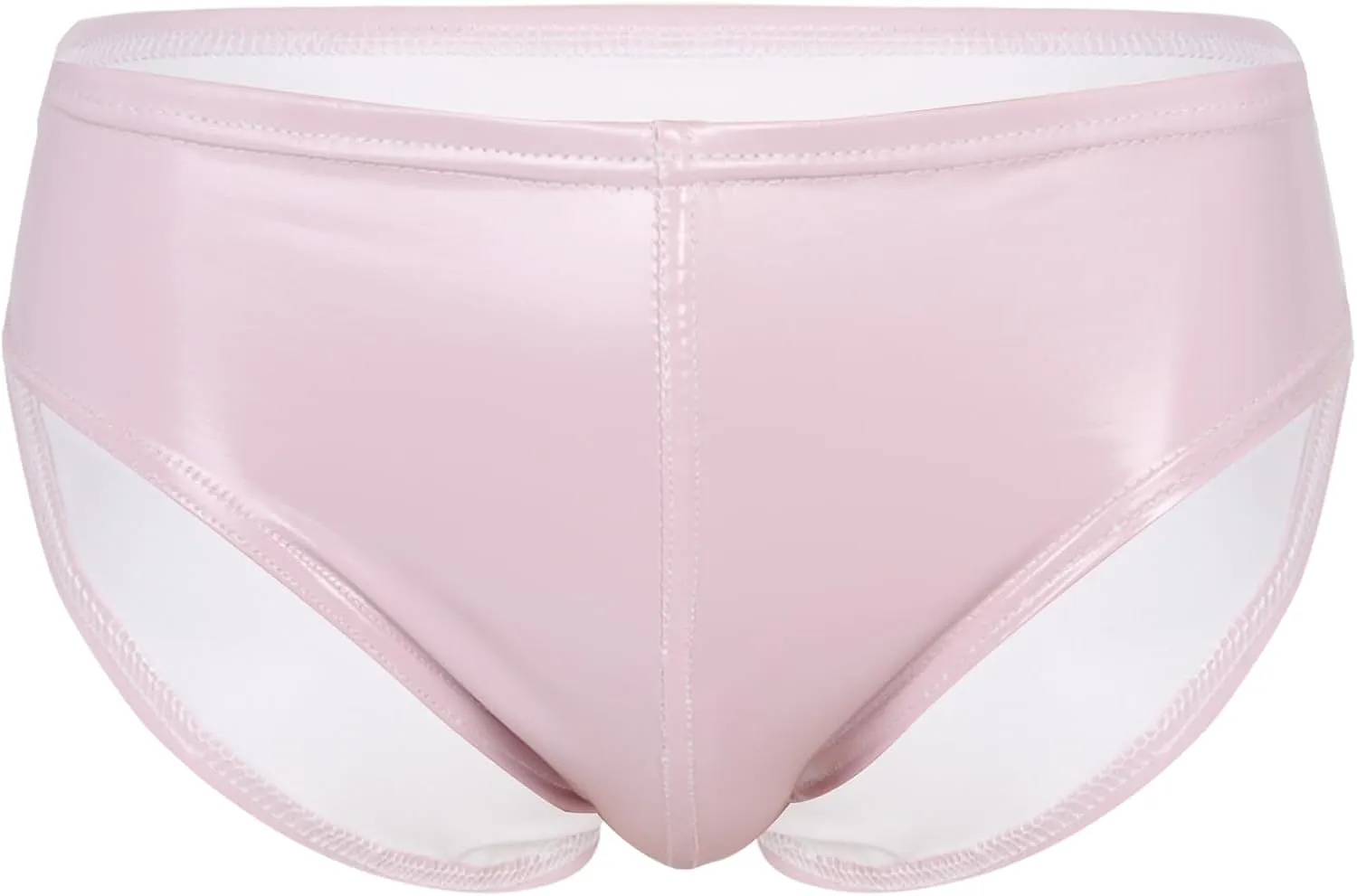 Men's Leather Boxer Briefs Thong Metallic Shiny Bulge Pouch Underwear Latex Hot Pants Clubwear