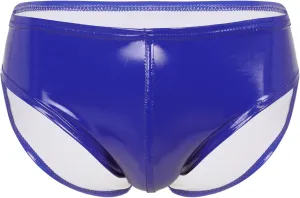 Men's Leather Boxer Briefs Thong Metallic Shiny Bulge Pouch Underwear Latex Hot Pants Clubwear