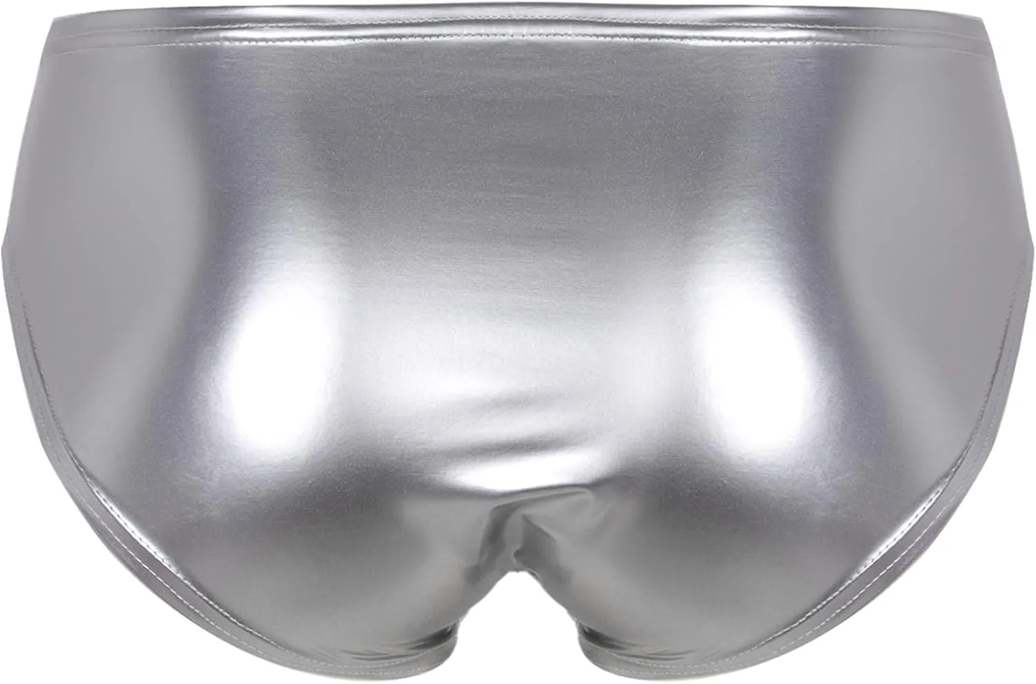 Men's Leather Boxer Briefs Thong Metallic Shiny Bulge Pouch Underwear Latex Hot Pants Clubwear