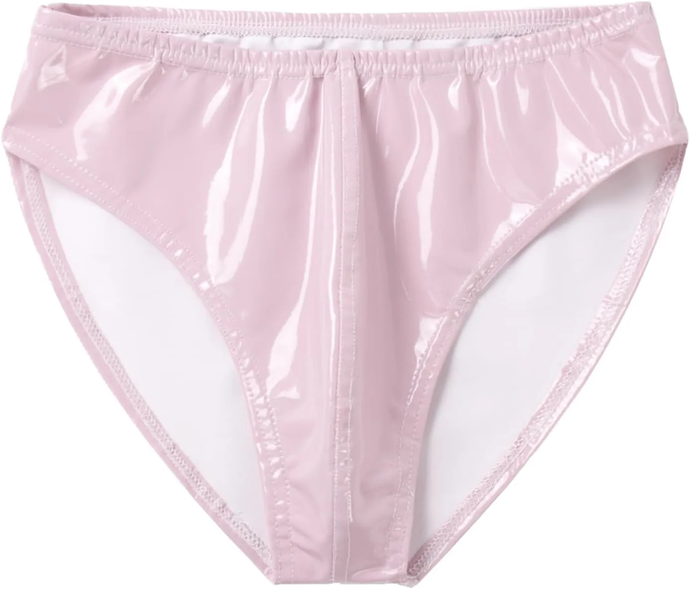 Men's Leather Boxer Briefs Thong Metallic Shiny Bulge Pouch Underwear Latex Hot Pants Clubwear