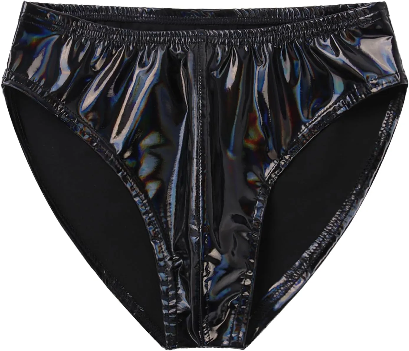 Men's Leather Boxer Briefs Thong Metallic Shiny Bulge Pouch Underwear Latex Hot Pants Clubwear