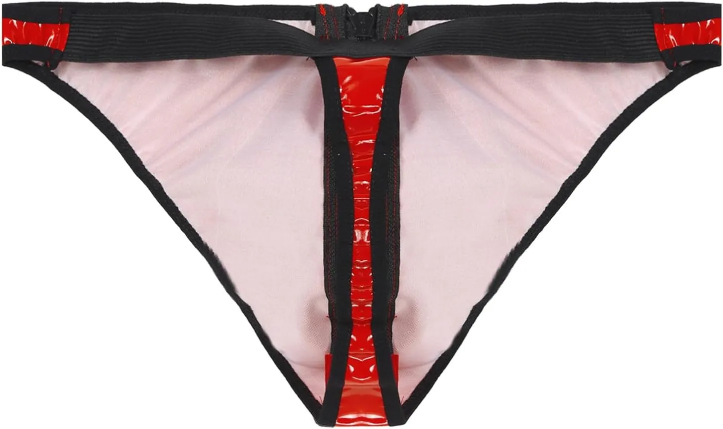 Men's Leather Boxer Briefs Thong Wetlook Leather Bulge Pouch Underwear Latex Hot Pants Clubwear