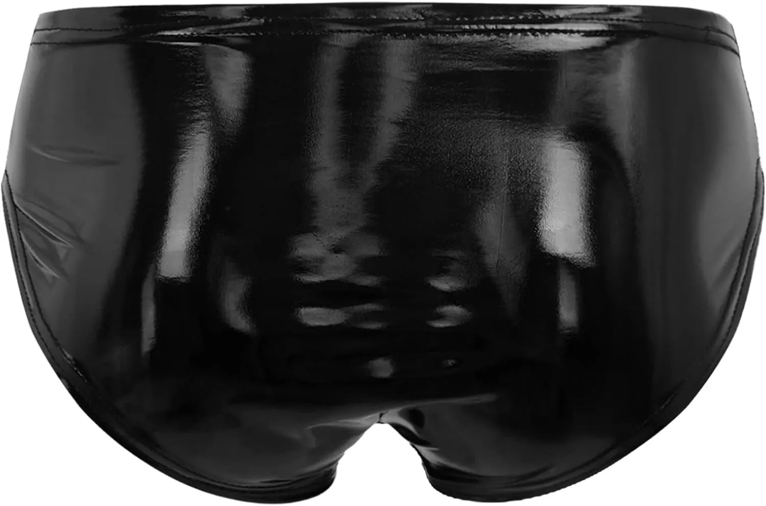 Mens Low Rise Bulge Pouch Briefs Cheeky Patent Leather Enhancing Pouch Lingerie