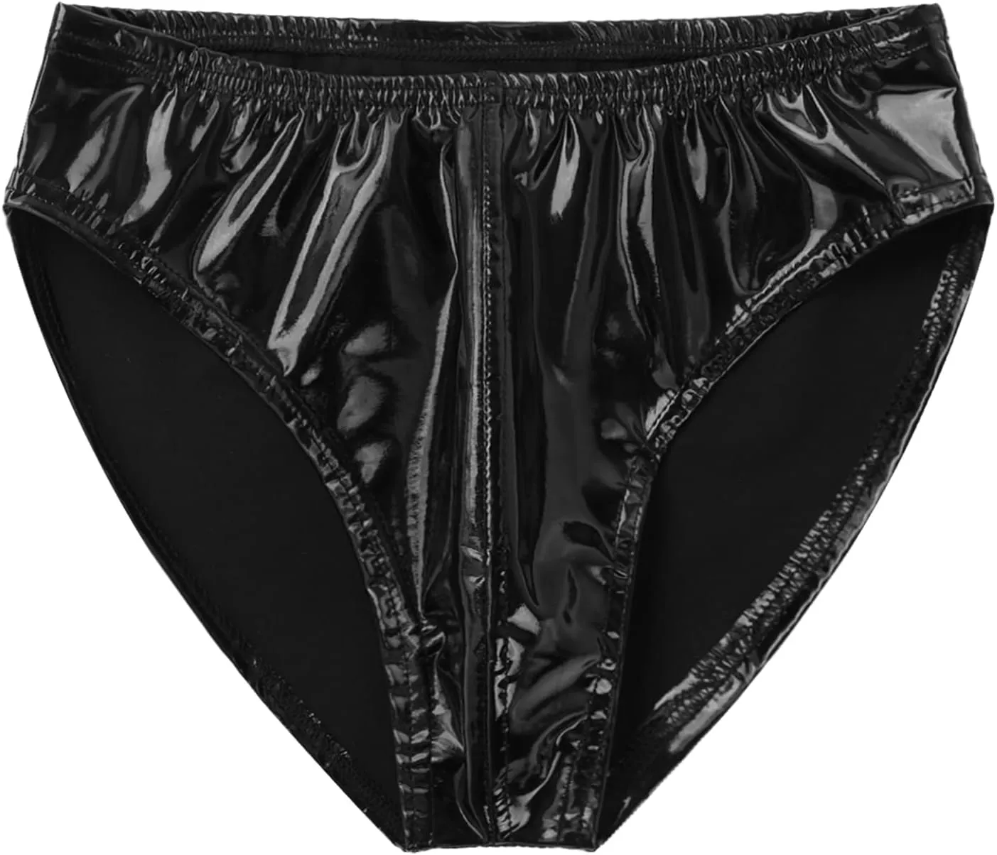 Mens Low Rise Bulge Pouch Briefs Cheeky Patent Leather Enhancing Pouch Lingerie