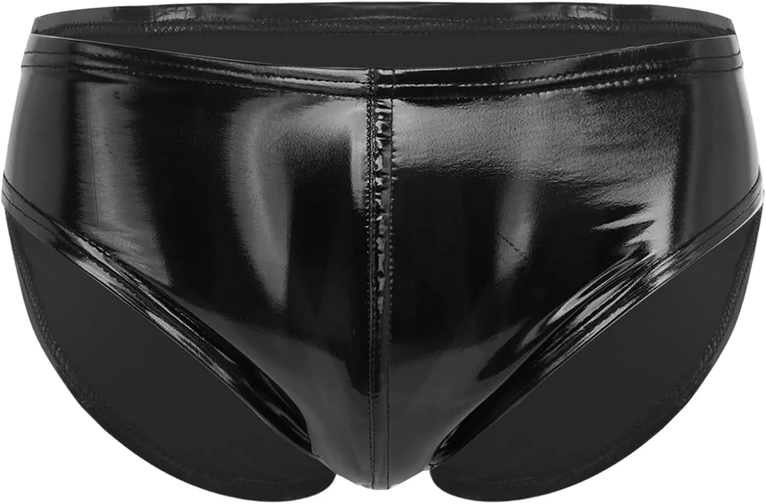 Mens Low Rise Bulge Pouch Briefs Cheeky Patent Leather Enhancing Pouch Lingerie