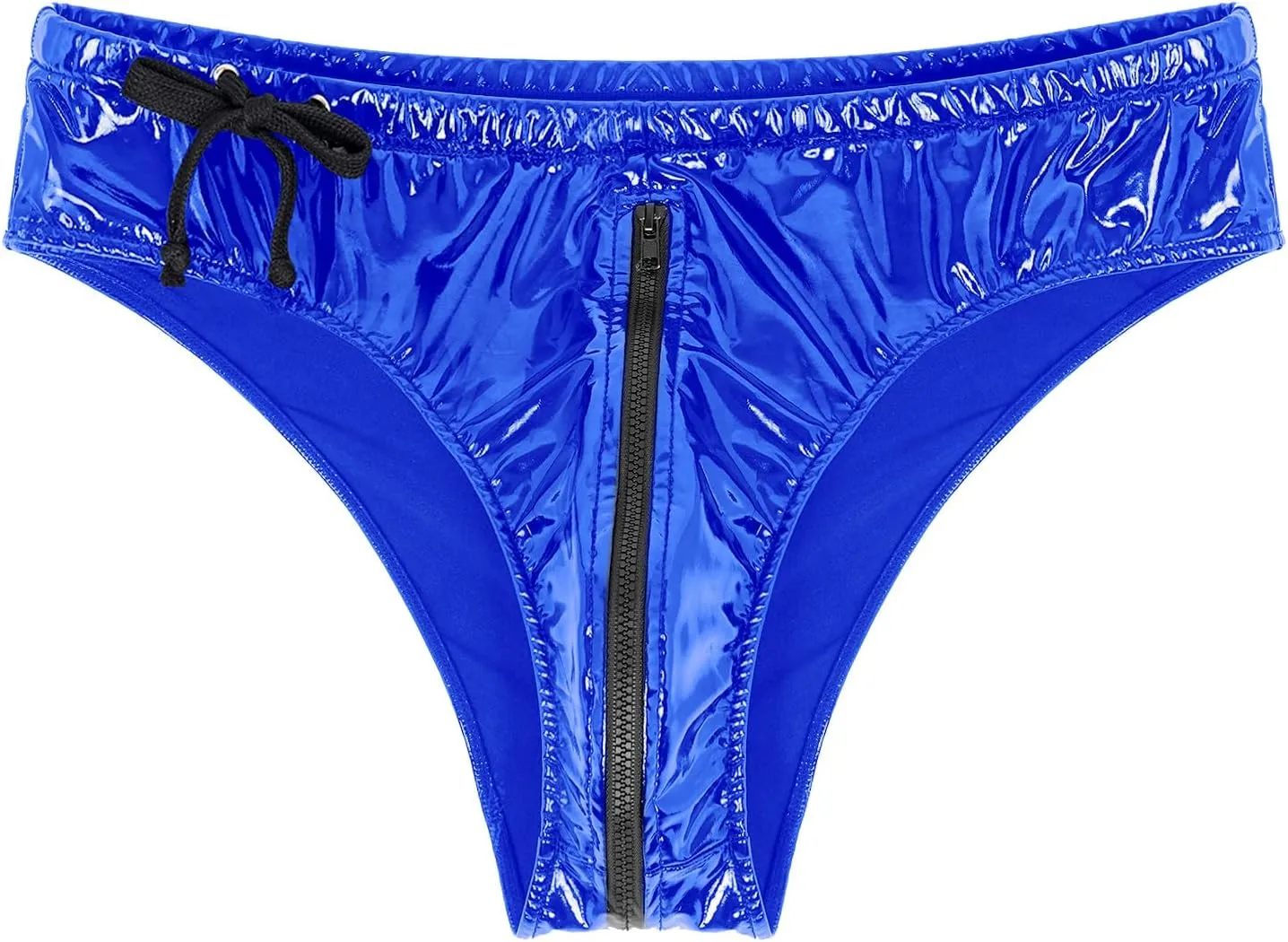 Men's Shiny Boxer Briefs Thong Metallic Leather Bulge Pouch Underwear Latex Hot Pants Clubwear