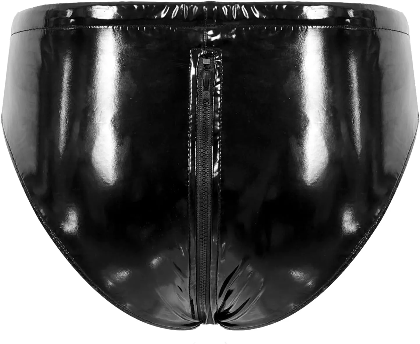 Men's Shiny Boxer Briefs Thong Metallic Leather Bulge Pouch Underwear Latex Hot Pants Clubwear