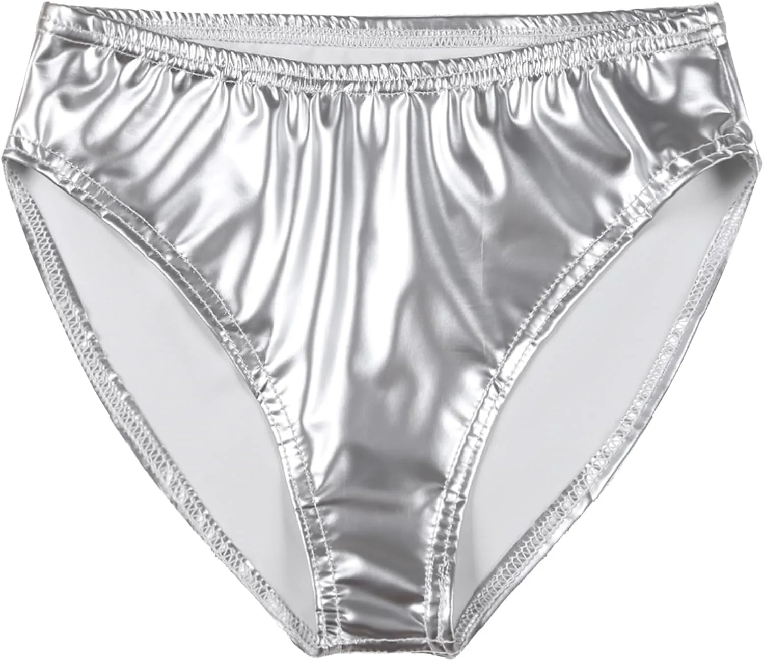 Men's Shiny Leather Boxer Briefs Sissy Bulge Pouch Underwear Latex Hot Pants Clubwear