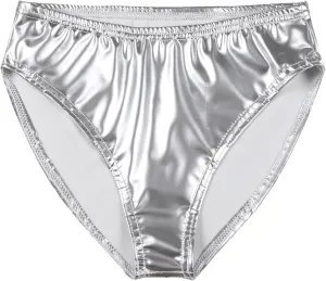Men's Shiny Leather Boxer Briefs Sissy Bulge Pouch Underwear Latex Hot Pants Clubwear