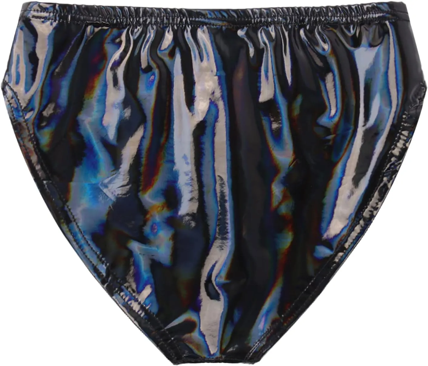 Men's Shiny Metallic PVC Leather Bikini Briefs Underwear Elastic Waistband Underpants