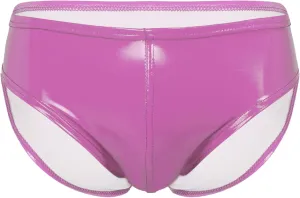 Men's Underwear Low Waist Shiny Bikini Briefs Swim Trunks Wet Look Patent Leather Lingerie Underpants