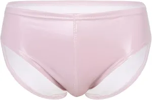 Men's Wet Look Shiny PVC Leather Swimming Trunks Sexy Low Rise Bulge Pouch Boxer Briefs
