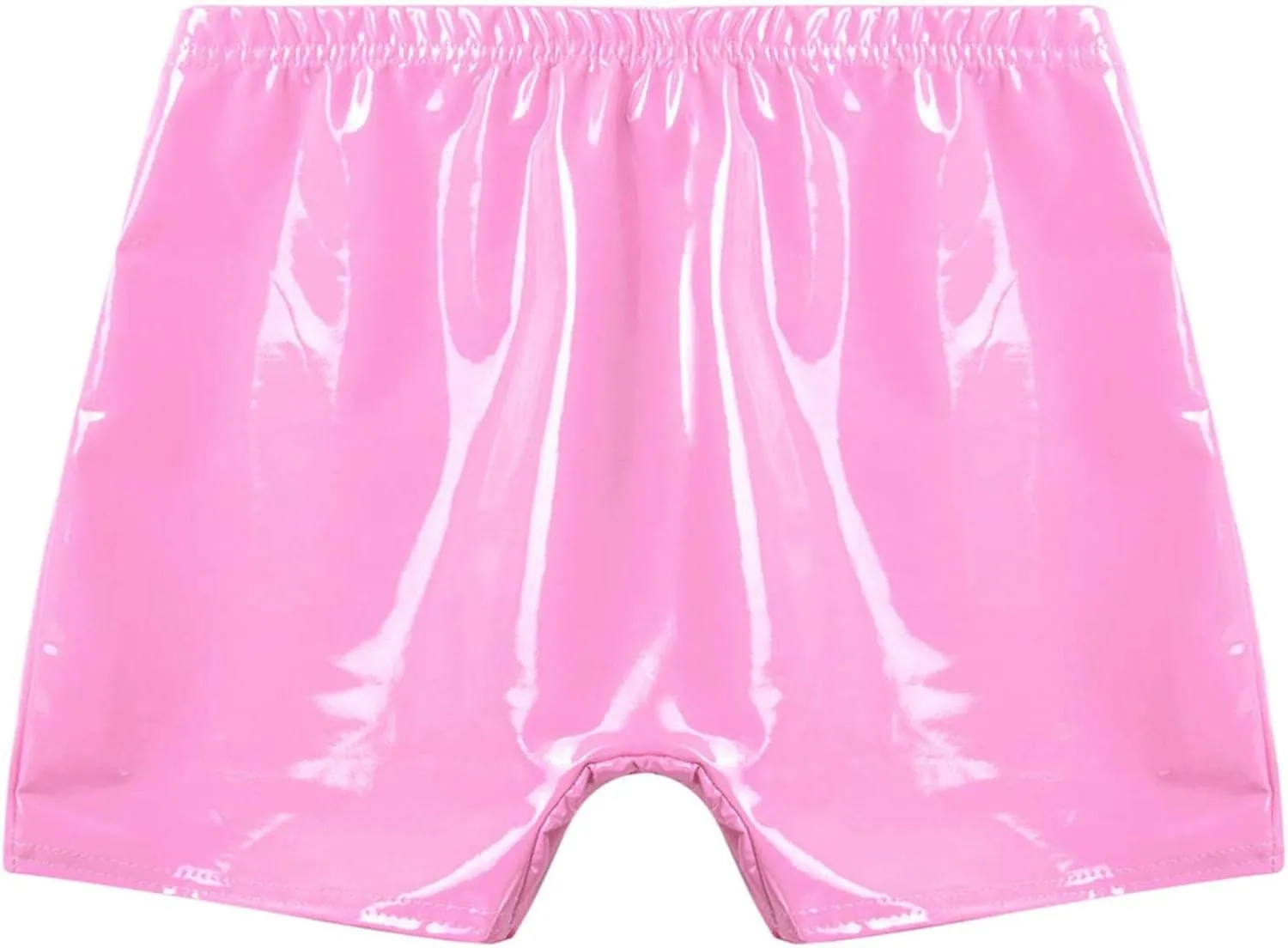 Mens Wetlook Patent Leather Bulge Pouch Panties Boxer Brief Hot Pants Swim Shorts Underwear