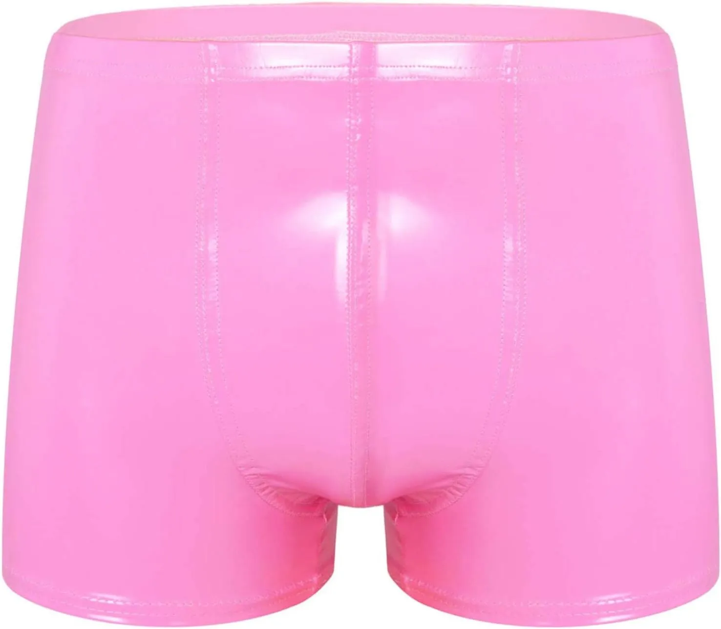 Mens Wetlook Patent Leather Bulge Pouch Panties Boxer Brief Hot Pants Swim Shorts Underwear