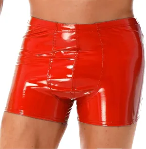 Mens Wetlook Patent Leather Bulge Pouch Panties Boxer Brief Hot Pants Swim Shorts Underwear